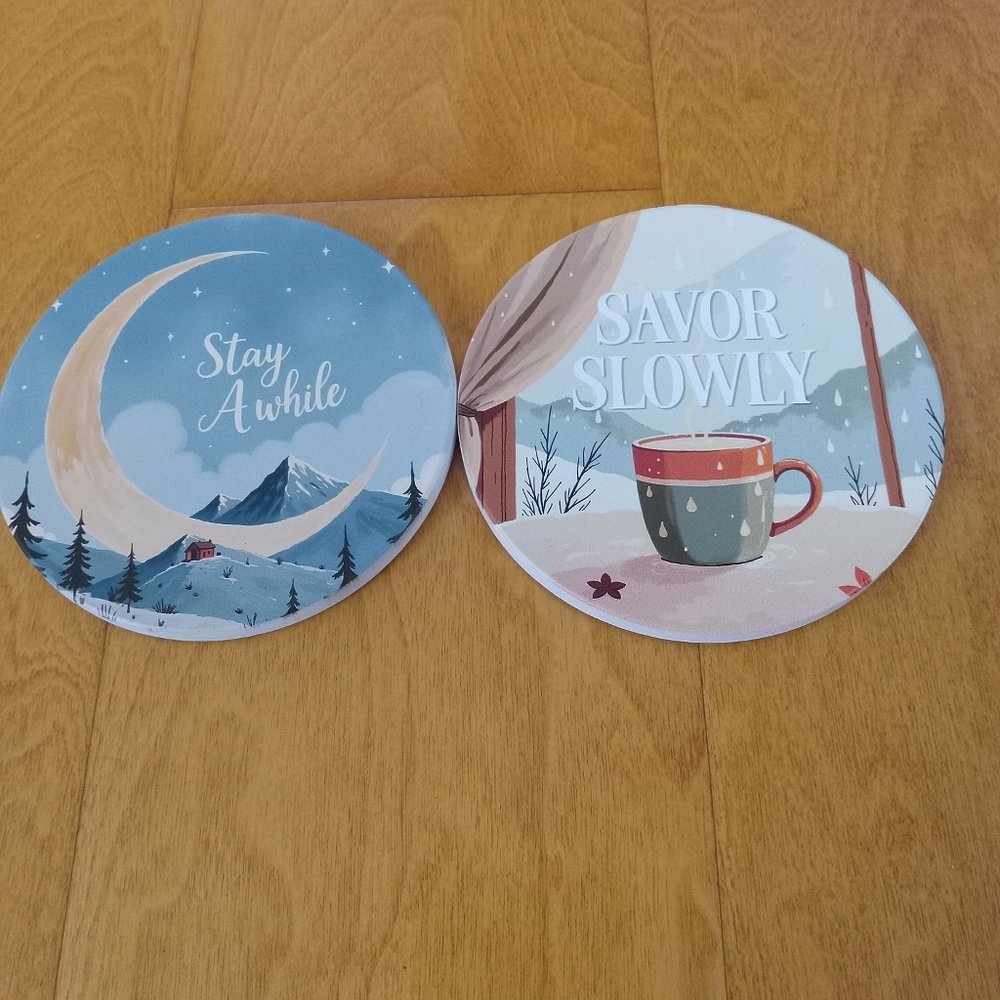Round Coasters with Scenic Designs
